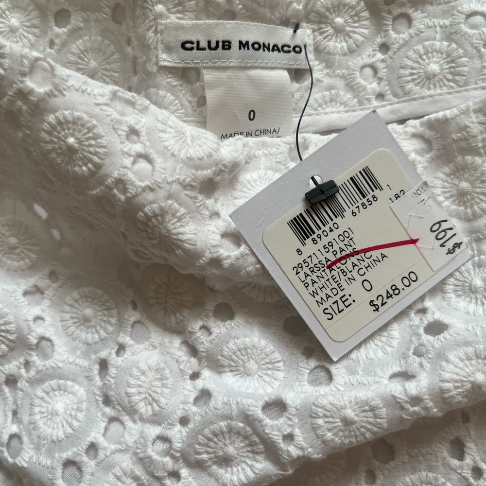 NWT Club Monaco white pants - Picture 8 of 9